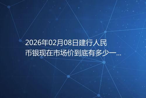 2026年02月08日建行人民币银现在市场价到底有多少一克