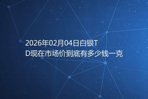 2026年02月04日白银TD现在市场价到底有多少钱一克