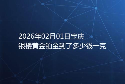 2026年02月01日宝庆银楼黄金铂金到了多少钱一克