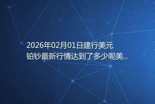 2026年02月01日建行美元铂钞最新行情达到了多少呢美元一盎司