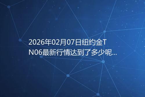 2026年02月07日纽约金TN06最新行情达到了多少呢一克