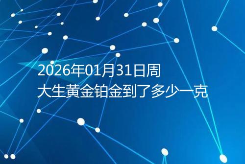 2026年01月31日周大生黄金铂金到了多少一克