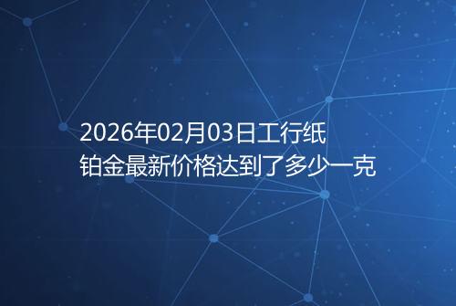 2026年02月03日工行纸铂金最新价格达到了多少一克