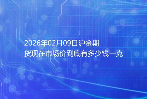 2026年02月09日沪金期货现在市场价到底有多少钱一克