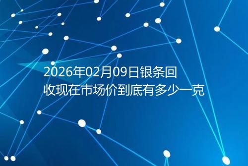 2026年02月09日银条回收现在市场价到底有多少一克