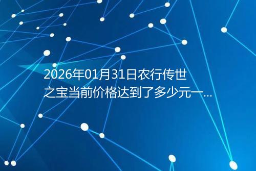 2026年01月31日农行传世之宝当前价格达到了多少元一克