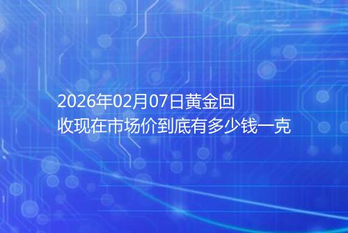 2026年02月07日黄金回收现在市场价到底有多少钱一克