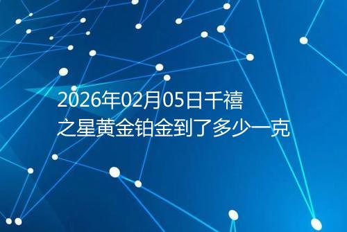 2026年02月05日千禧之星黄金铂金到了多少一克