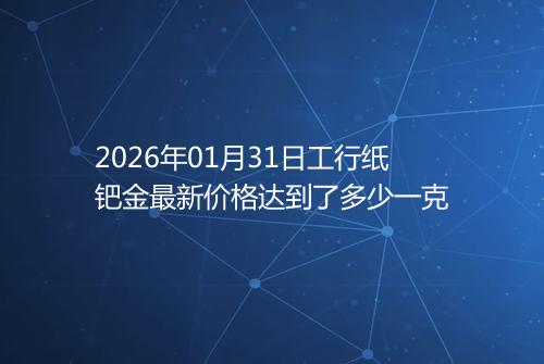 2026年01月31日工行纸钯金最新价格达到了多少一克