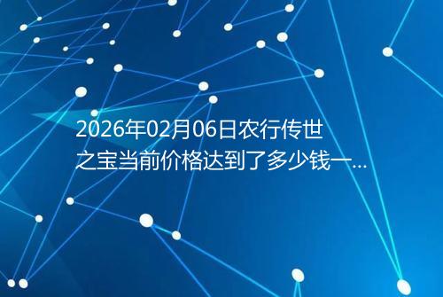2026年02月06日农行传世之宝当前价格达到了多少钱一克
