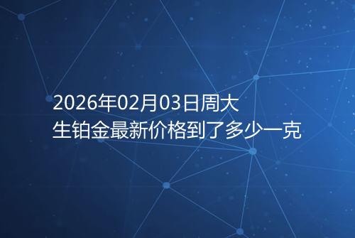 2026年02月03日周大生铂金最新价格到了多少一克