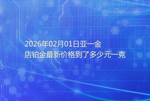 2026年02月01日亚一金店铂金最新价格到了多少元一克