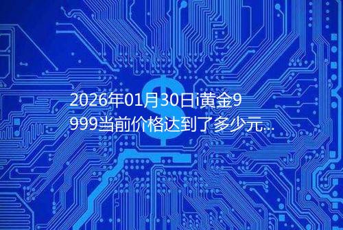 2026年01月30日i黄金9999当前价格达到了多少元一克