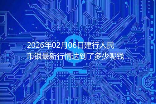 2026年02月06日建行人民币银最新行情达到了多少呢钱一克