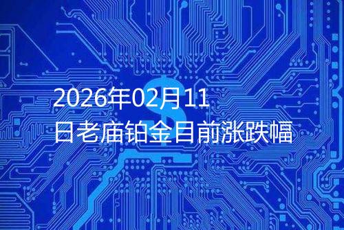 2026年02月11日老庙铂金目前涨跌幅