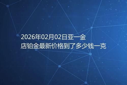 2026年02月02日亚一金店铂金最新价格到了多少钱一克