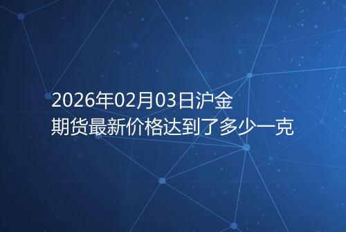 2026年02月03日沪金期货最新价格达到了多少一克