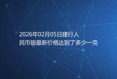 2026年02月05日建行人民币银最新价格达到了多少一克