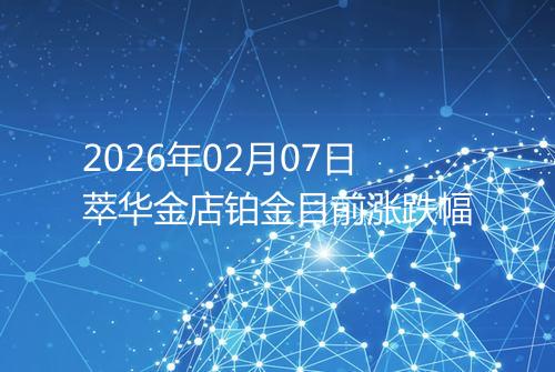 2026年02月07日萃华金店铂金目前涨跌幅