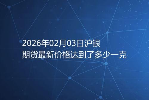 2026年02月03日沪银期货最新价格达到了多少一克