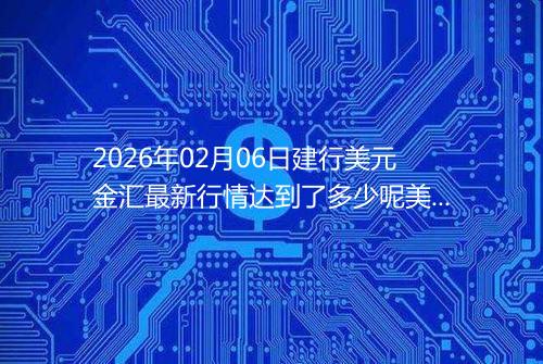 2026年02月06日建行美元金汇最新行情达到了多少呢美元一盎司