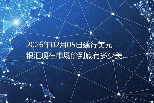 2026年02月05日建行美元银汇现在市场价到底有多少美元一盎司