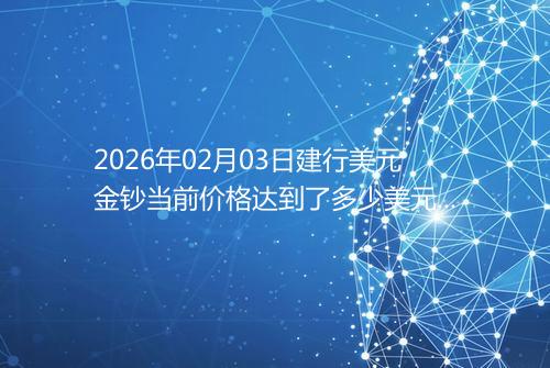 2026年02月03日建行美元金钞当前价格达到了多少美元一盎司