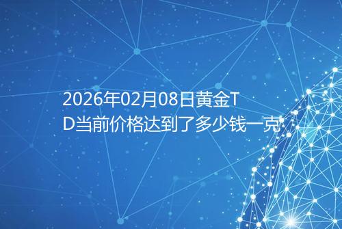 2026年02月08日黄金TD当前价格达到了多少钱一克