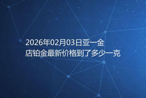 2026年02月03日亚一金店铂金最新价格到了多少一克
