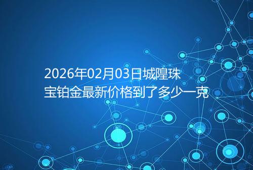 2026年02月03日城隍珠宝铂金最新价格到了多少一克