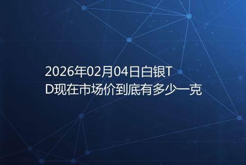 2026年02月04日白银TD现在市场价到底有多少一克