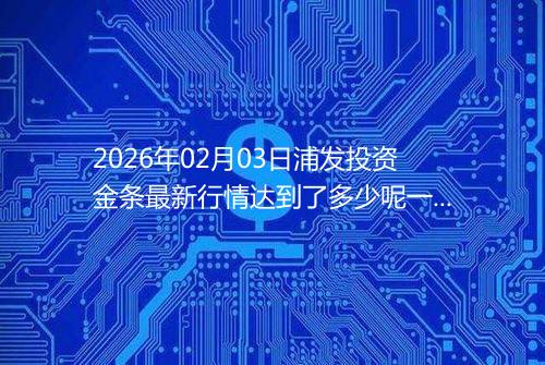 2026年02月03日浦发投资金条最新行情达到了多少呢一克