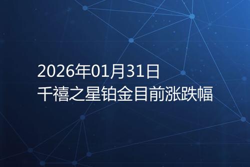 2026年01月31日千禧之星铂金目前涨跌幅