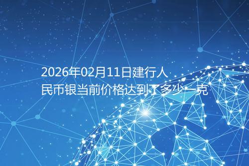 2026年02月11日建行人民币银当前价格达到了多少一克