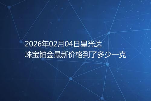 2026年02月04日星光达珠宝铂金最新价格到了多少一克