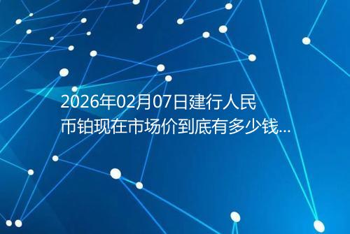 2026年02月07日建行人民币铂现在市场价到底有多少钱一克