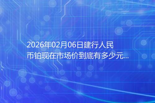 2026年02月06日建行人民币铂现在市场价到底有多少元一克