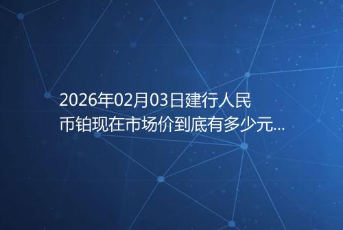 2026年02月03日建行人民币铂现在市场价到底有多少元一克