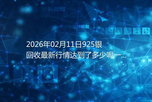 2026年02月11日925银回收最新行情达到了多少呢一克