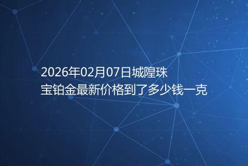 2026年02月07日城隍珠宝铂金最新价格到了多少钱一克