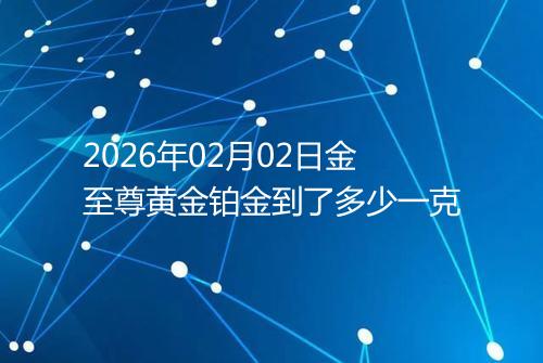 2026年02月02日金至尊黄金铂金到了多少一克