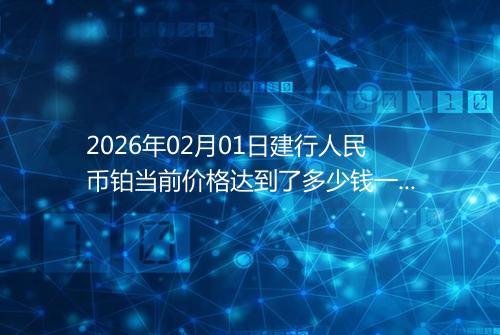 2026年02月01日建行人民币铂当前价格达到了多少钱一克