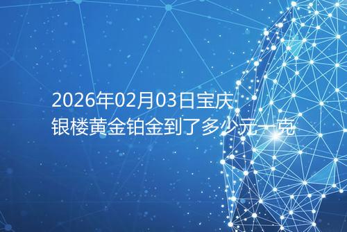 2026年02月03日宝庆银楼黄金铂金到了多少元一克