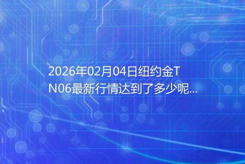 2026年02月04日纽约金TN06最新行情达到了多少呢一克