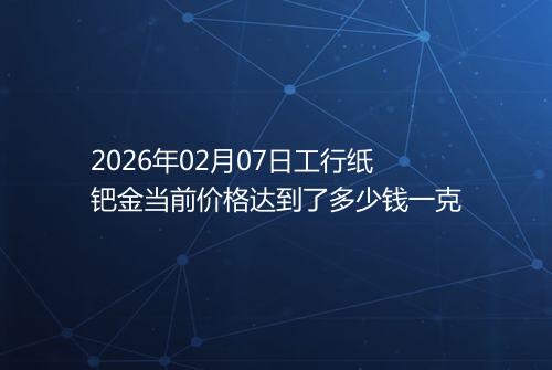 2026年02月07日工行纸钯金当前价格达到了多少钱一克