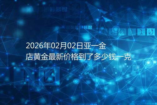 2026年02月02日亚一金店黄金最新价格到了多少钱一克