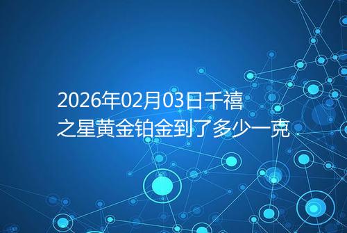 2026年02月03日千禧之星黄金铂金到了多少一克