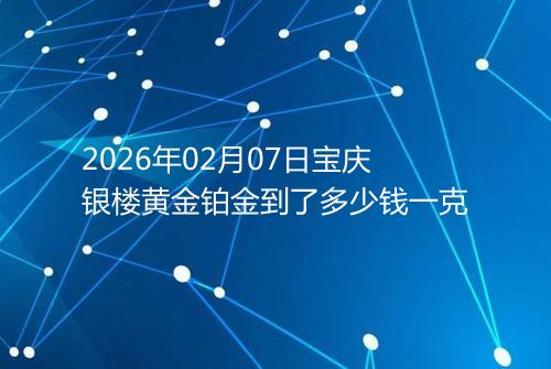 2026年02月07日宝庆银楼黄金铂金到了多少钱一克