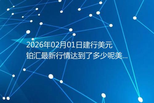 2026年02月01日建行美元铂汇最新行情达到了多少呢美元一盎司