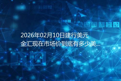 2026年02月10日建行美元金汇现在市场价到底有多少美元一盎司